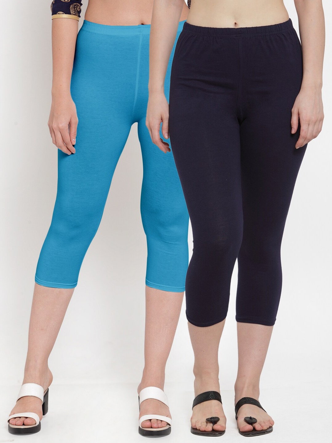 

GRACIT Pack-2 Women Navy Blue Capris