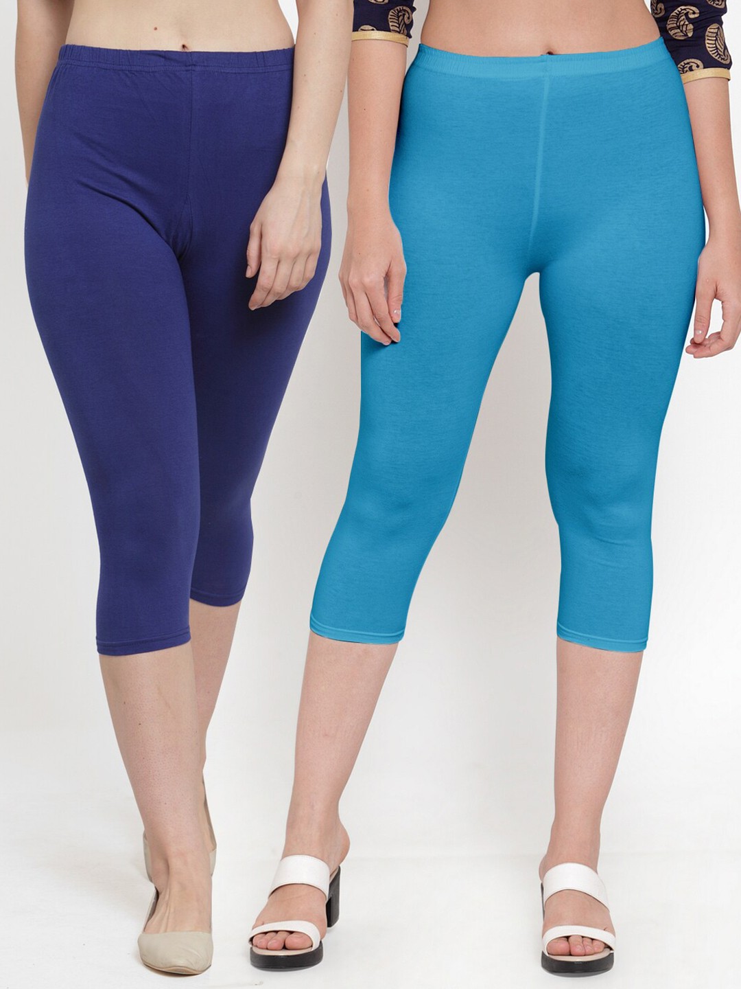 

GRACIT Pack-2 Women Blue Capris