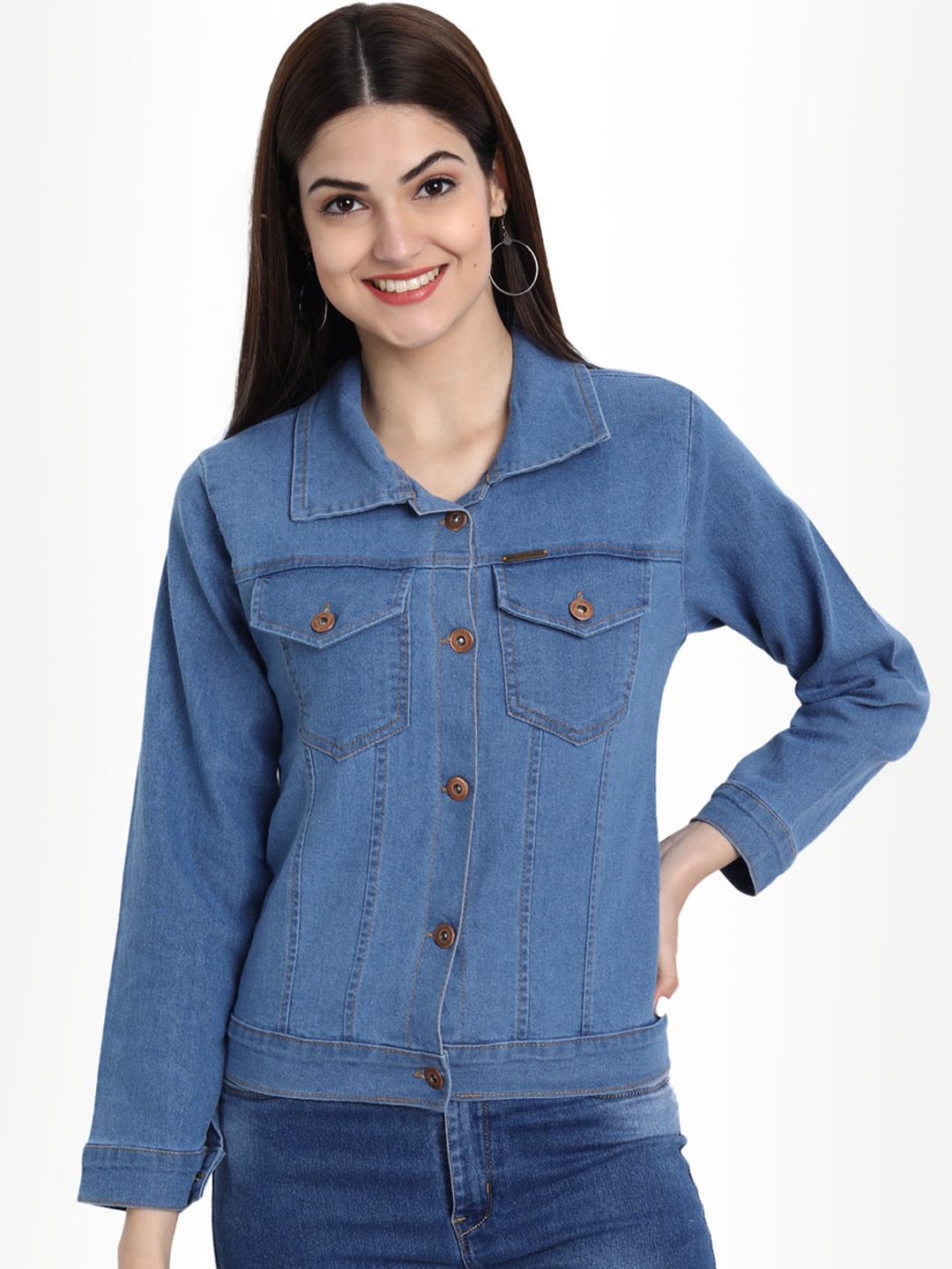 

River Of Design Jeans Women Blue Denim Jacket
