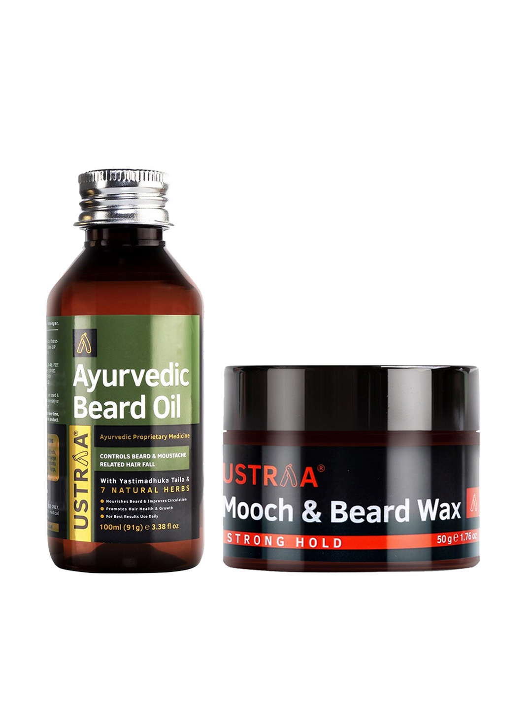 

Ustraa Ayurvedic Beard Oil & Wax, Green