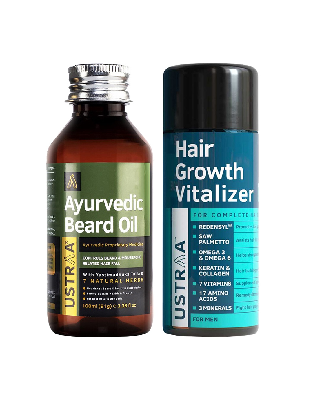 

Ustraa Ayurvedic Beard Oil & Hair Growth Vitalizer, Green