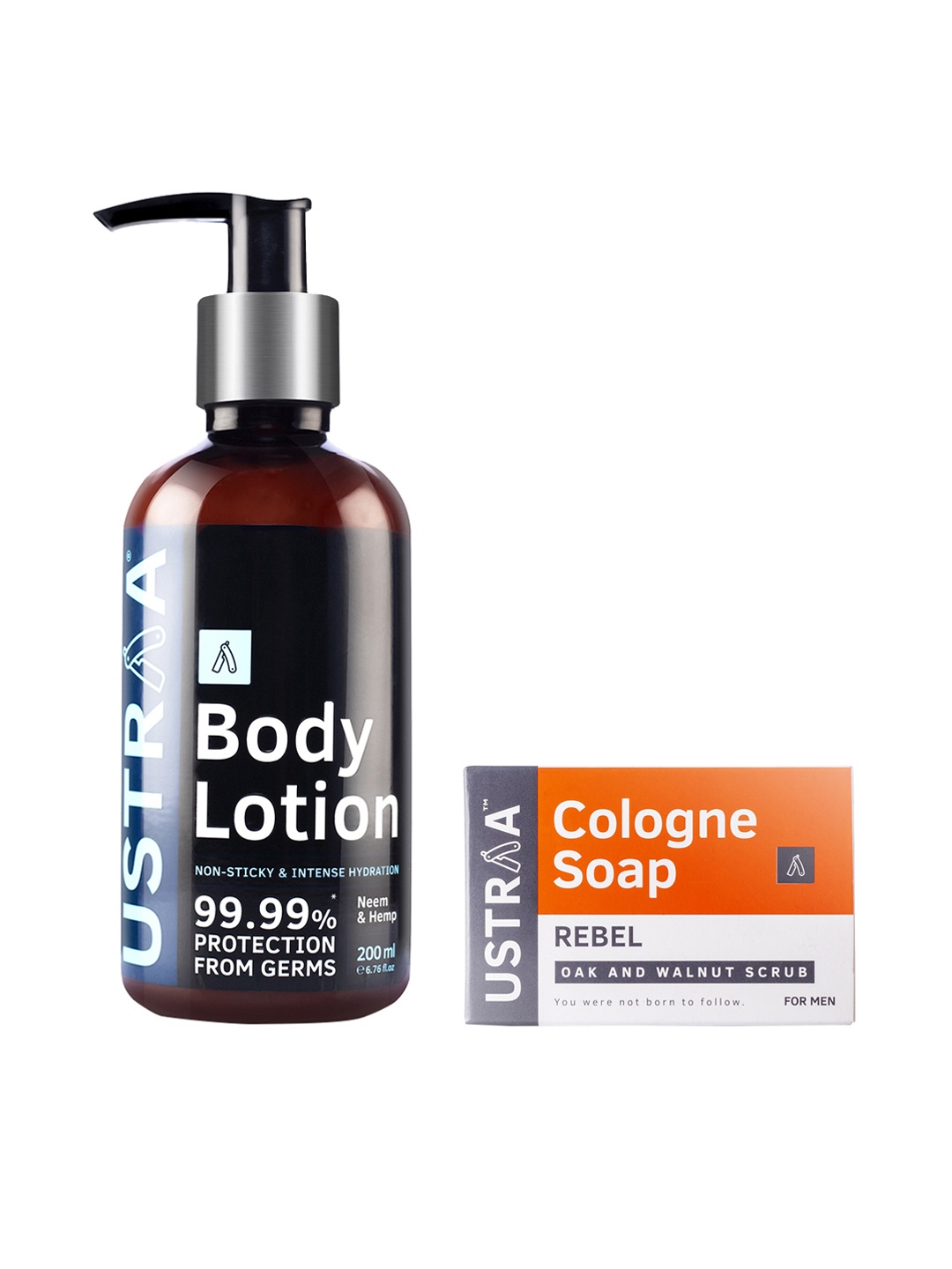 

Ustraa Set of 2 Body Lotion & Cologne Soap, Black