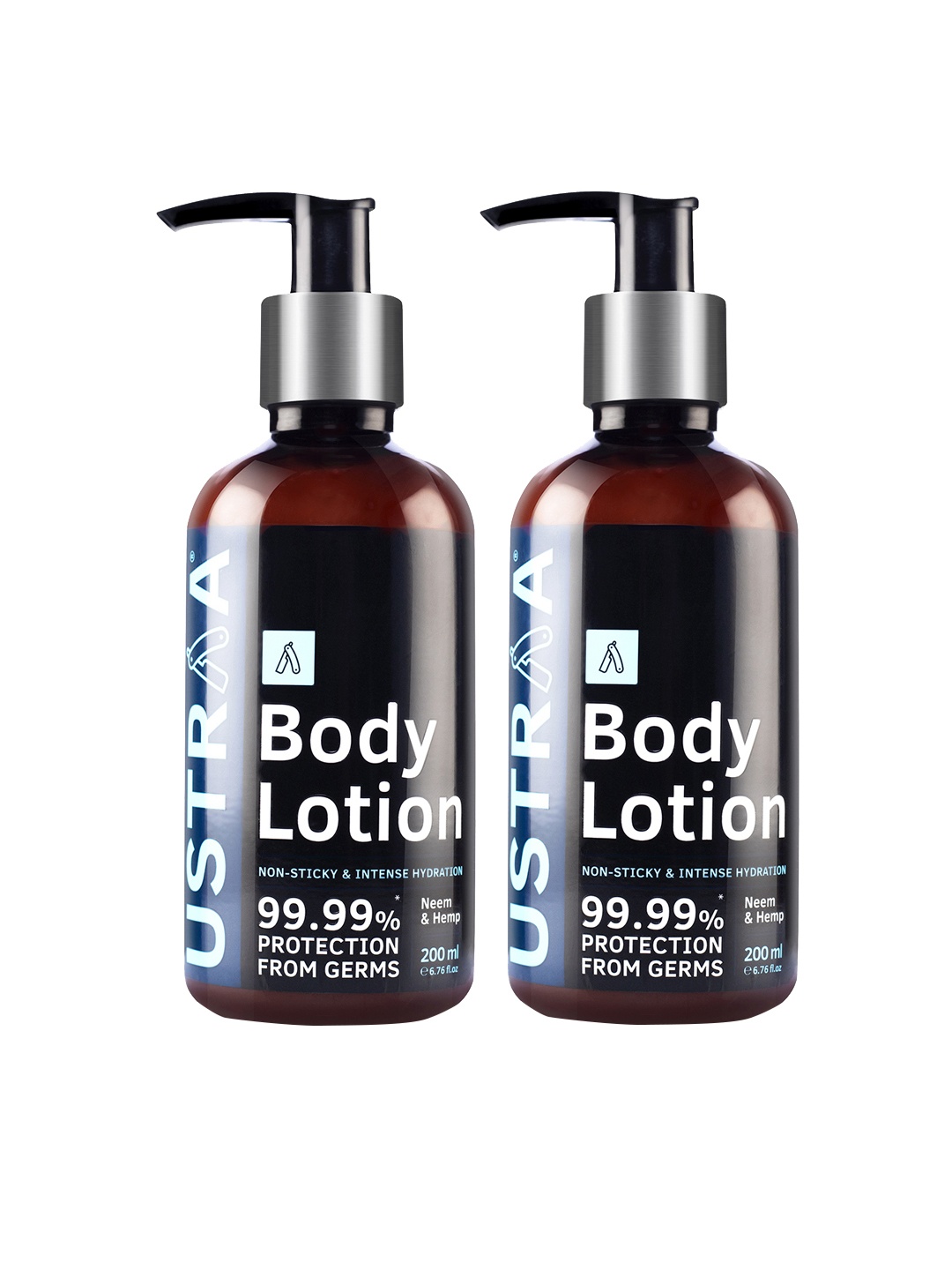 

Ustraa Mens Combo of 2 Body Lotion 200 gm, Black