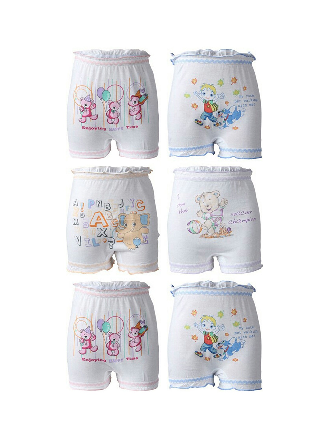 

CAREPLUS Girls Pack of 6 Assorted Cotton Printed Basic Briefs Polo,Wc,3-6,Mn-6pc_kg,brif