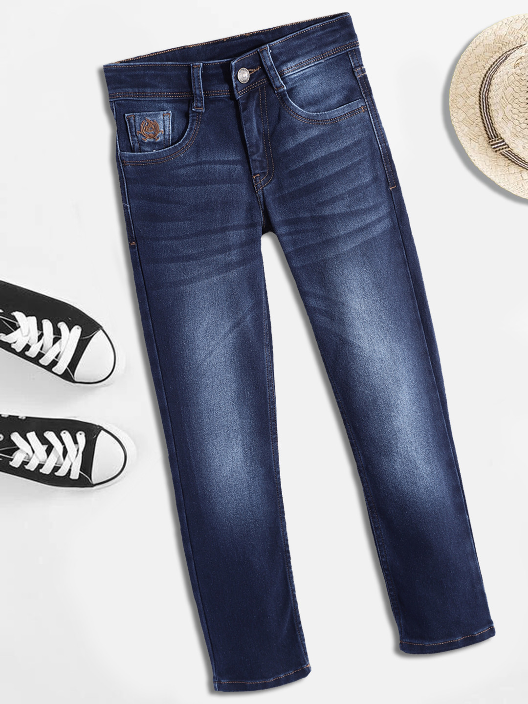 

U.S.Polo Assn. Kids Boys Blue Slim Fit Clean Look Stretchable Jeans