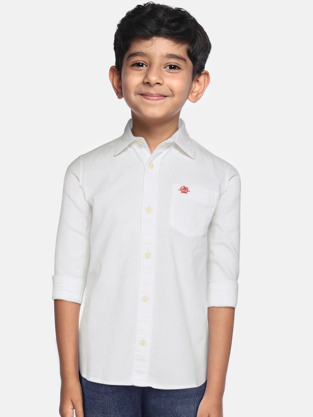 

U.S. Polo Assn. Kids Boys White Pure Cotton Casual Shirt