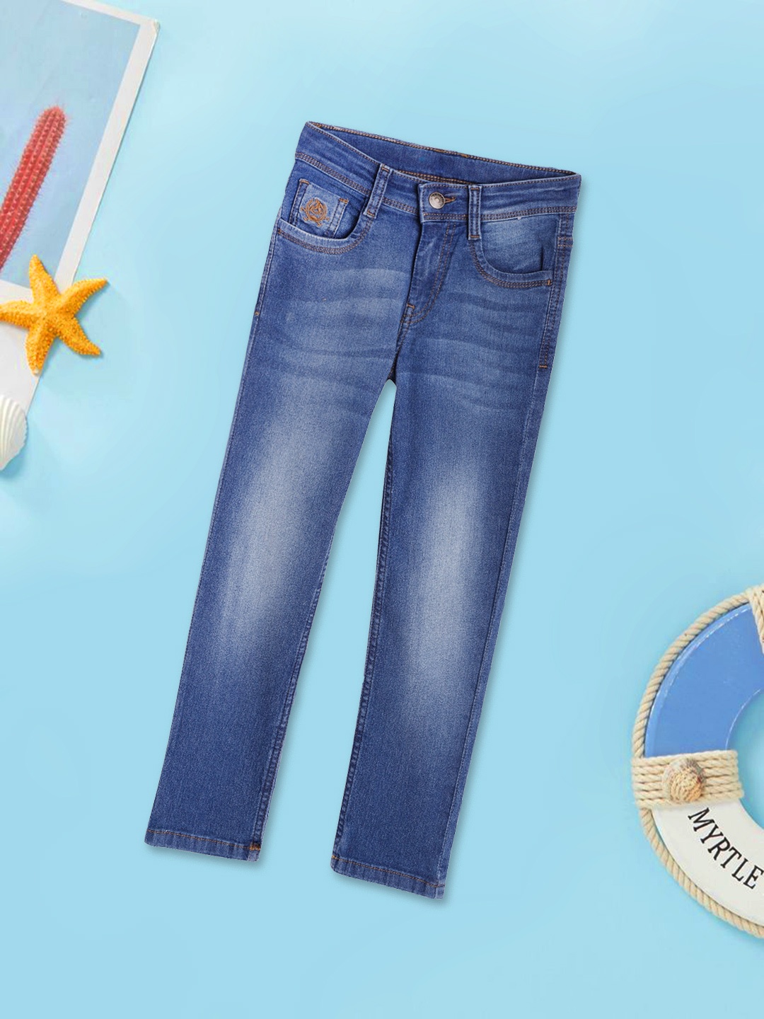 

U.S. Polo Assn. Kids Boys Blue Slim Fit Clean Look Stretchable Jeans