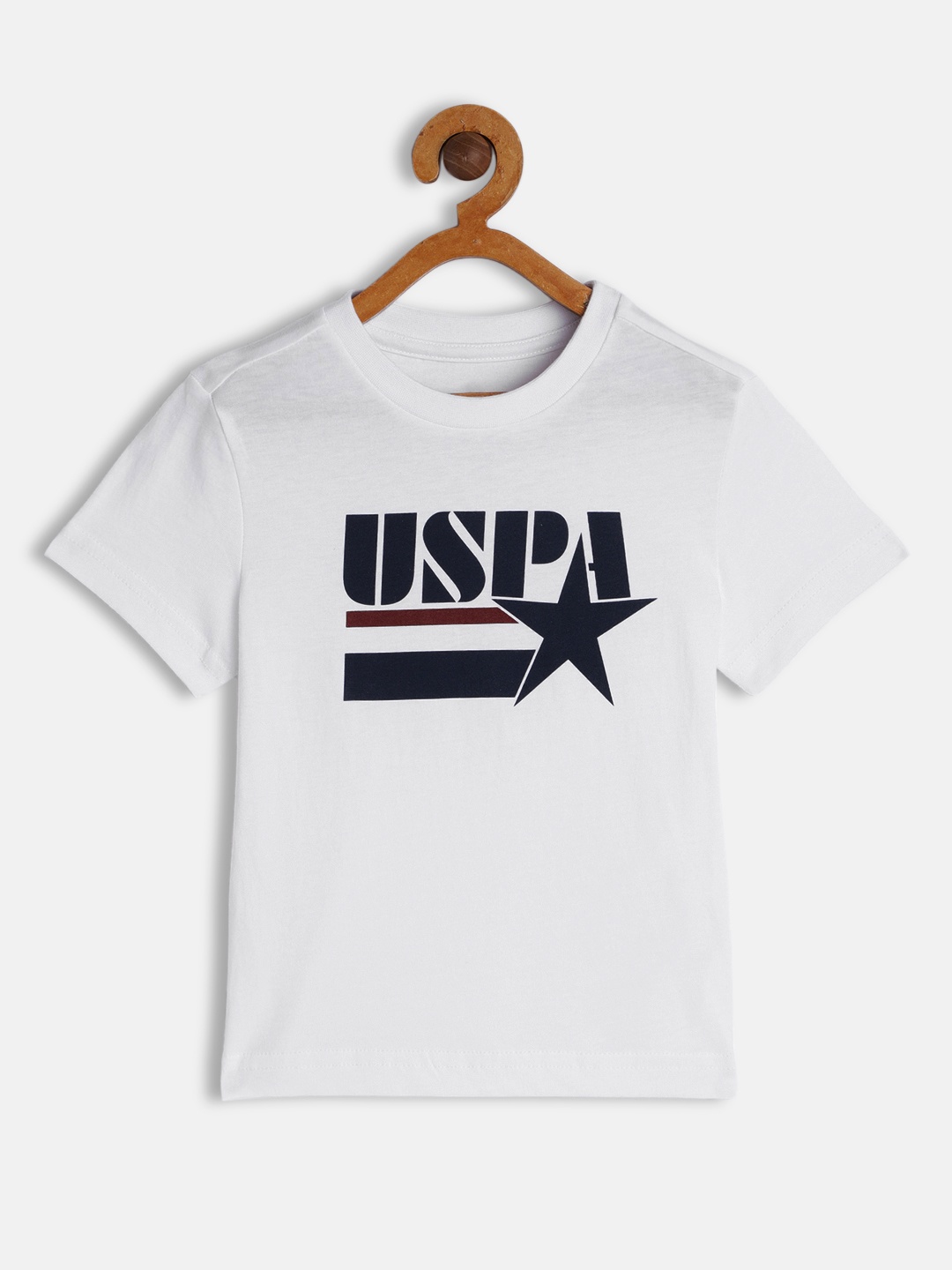 

U.S. Polo Assn. Kids Boys White Pure Cotton Printed T-shirt