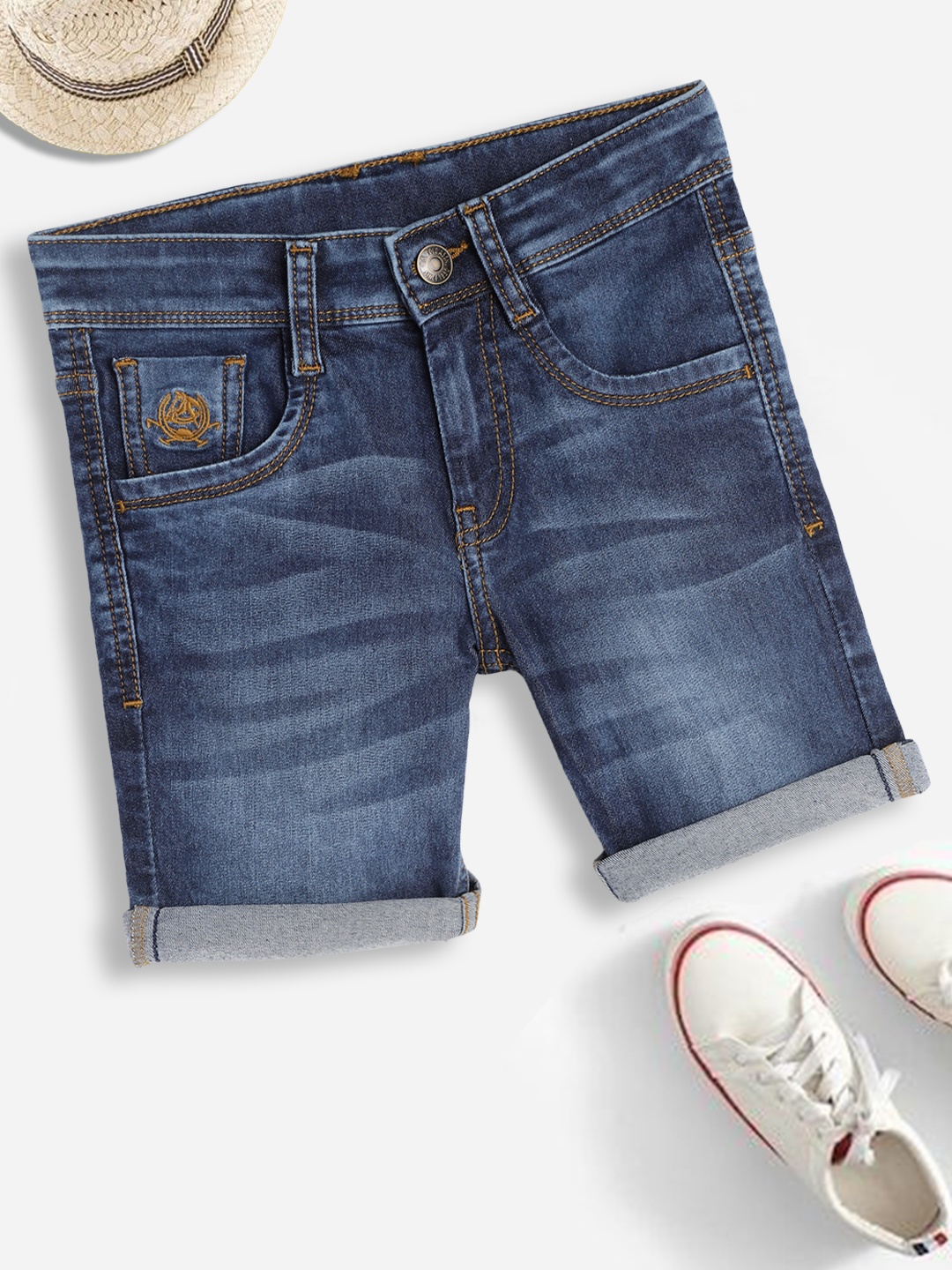 

U.S. Polo Assn. Kids Boys Blue Slim Fit Denim Shorts