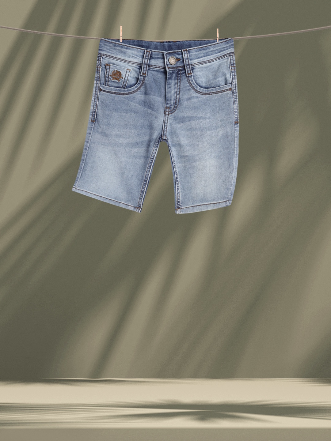 

U.S.Polo Assn. Kids Boys Blue Washed Slim Fit Denim Shorts