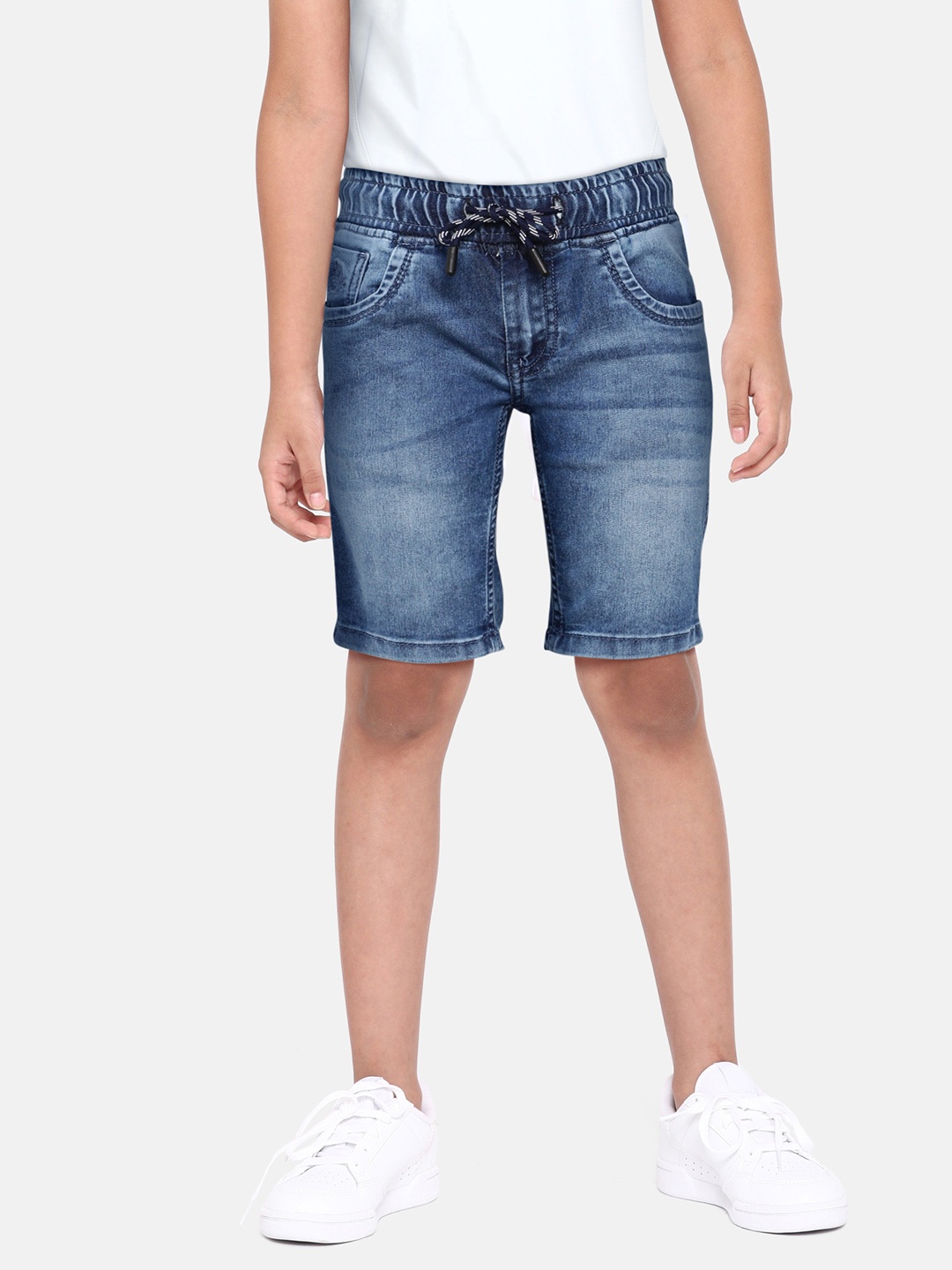 

U.S.Polo Assn. Kids Boys Blue Washed Slim Fit Denim Shorts