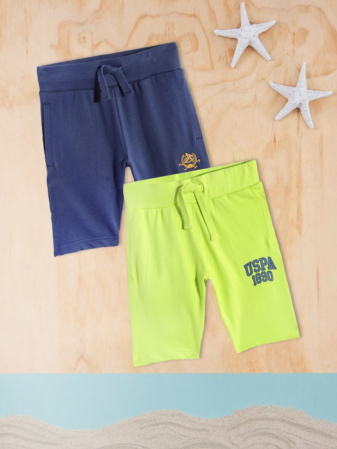

U.S. Polo Assn. Kids Boys Pack of 2 Assorted Pure Cotton Shorts