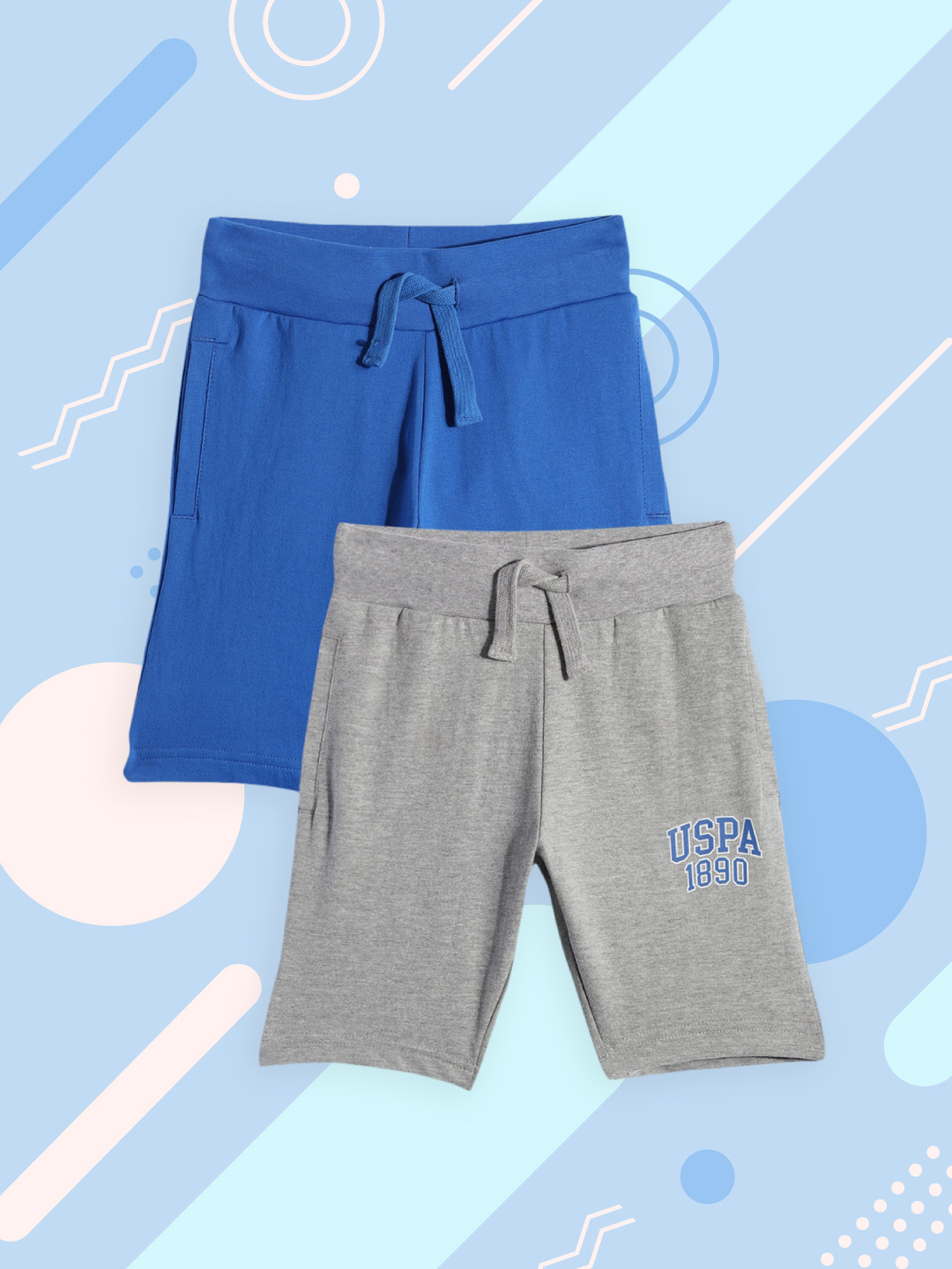 

U S Polo Assn Kids Boys Pack of 2 Shorts, Blue