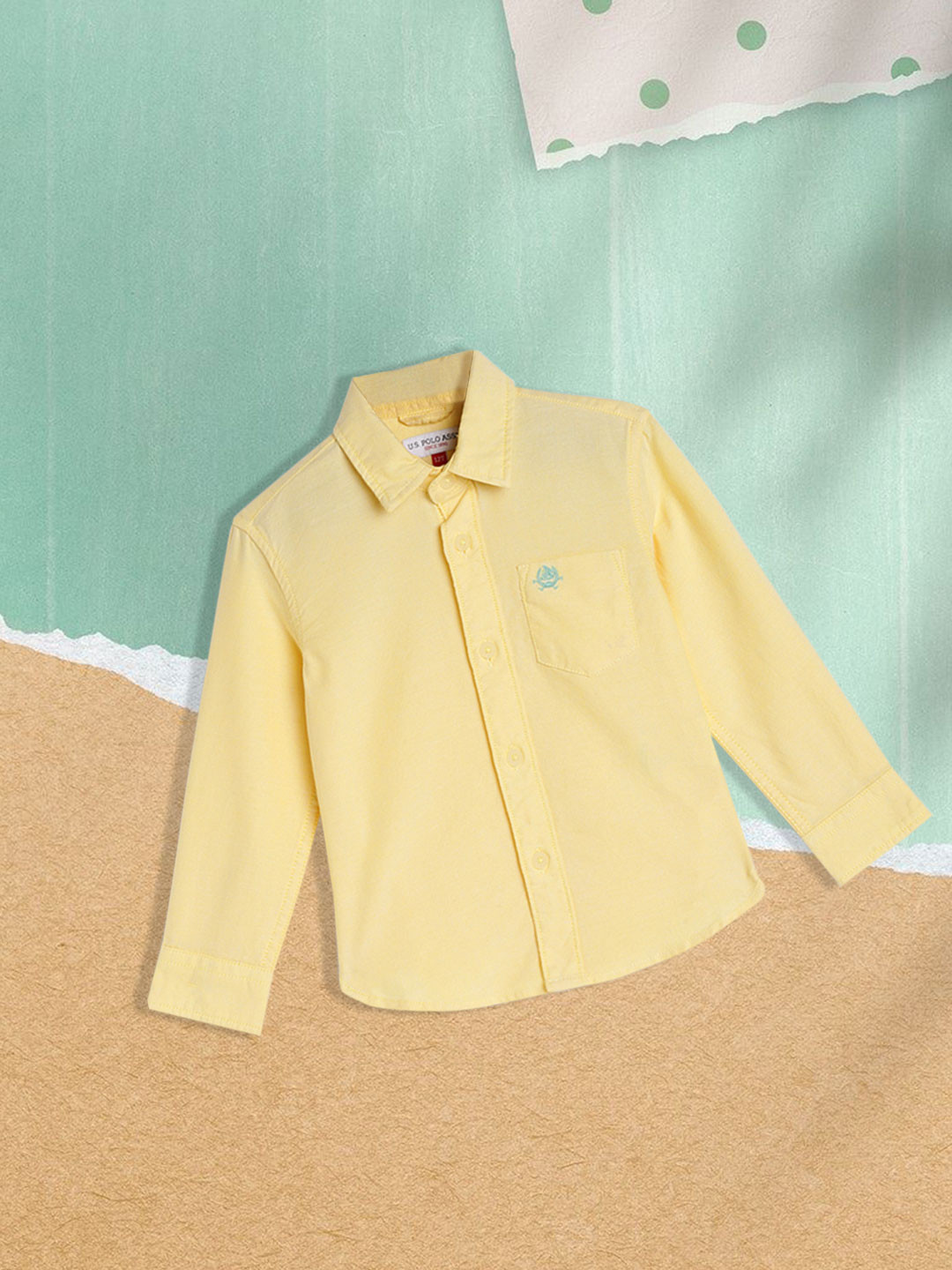

U.S. Polo Assn. Kids Boys Yellow Regular Fit Solid Opaque Cotton Casual Shirt with Pocket