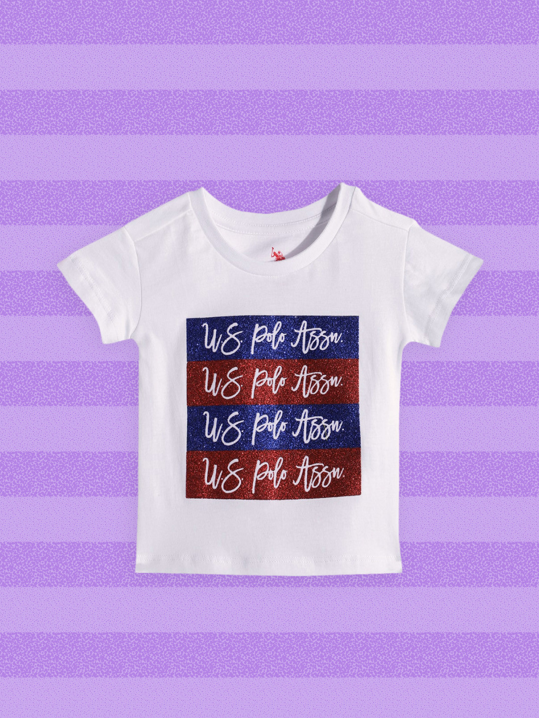 

U.S. Polo Assn. Kids Girls White Brand Logo Printed Pure Cotton T-shirt