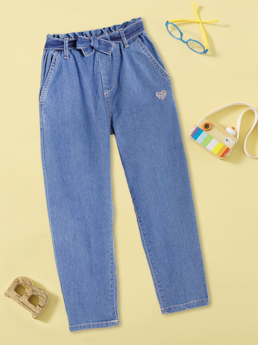 

U.S. Polo Assn. Kids Girls Blue Regular Fit Clean Look Stretchable Jeans