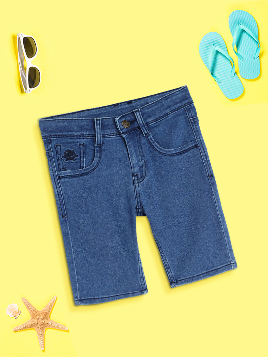 

U.S. Polo Assn. Kids Boys Blue Slim Fit Denim Shorts