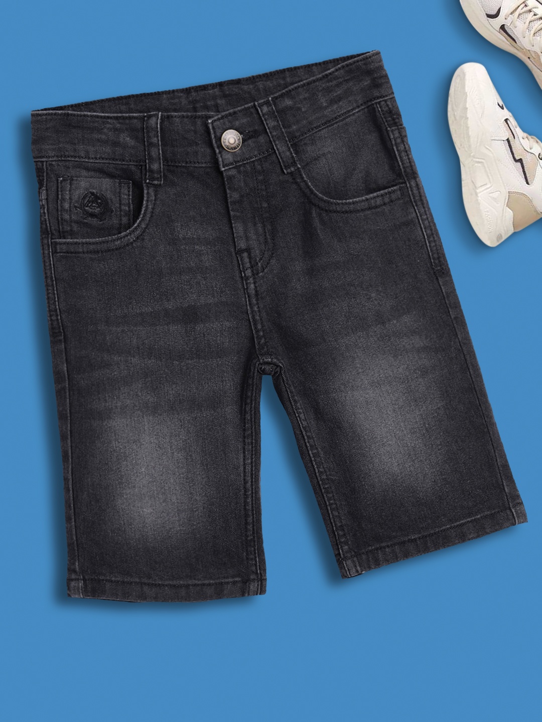 

U.S.Polo Assn. Kids Boys Black Slim Fit Denim Shorts