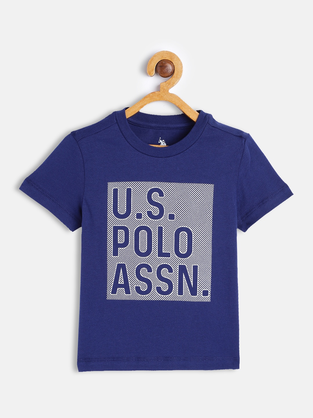 

U.S.Polo Assn. Kids Boys Blue Pure Cotton Printed T-shirt