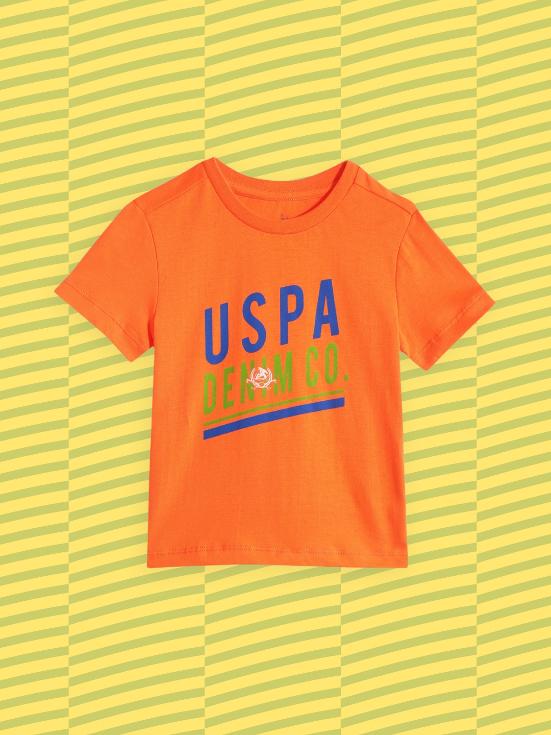 

U.S. Polo Assn. Kids Boys Orange Printed Pure Cotton T-shirt