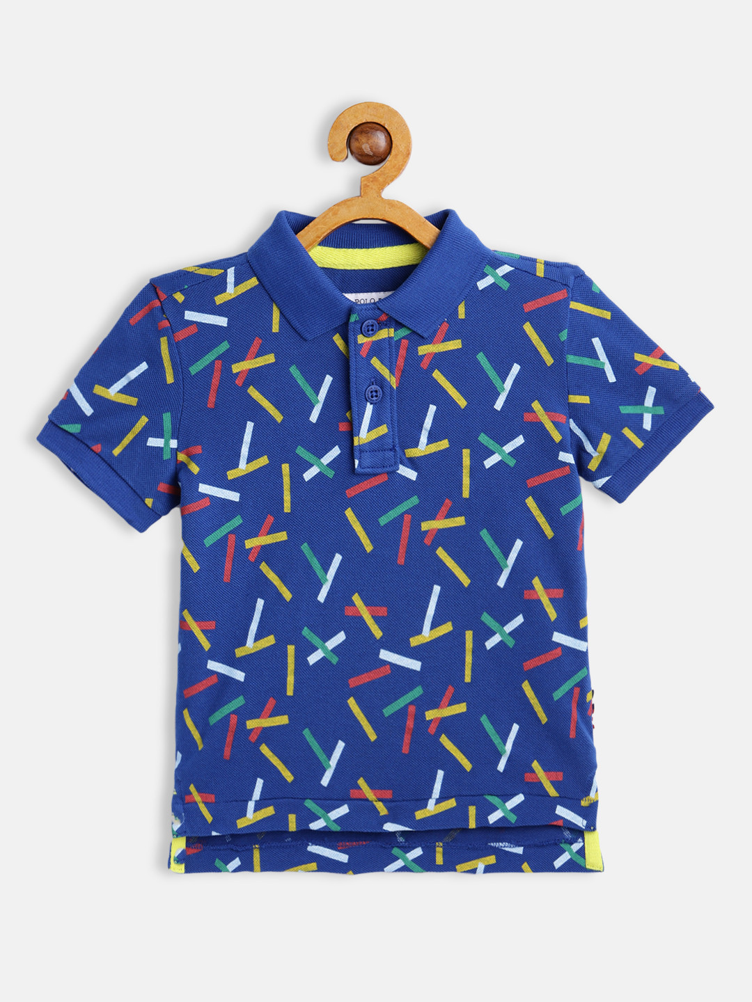 

U S Polo Assn Kids Boys Navy Blue Printed Polo Collar Pure Cotton T-shirt