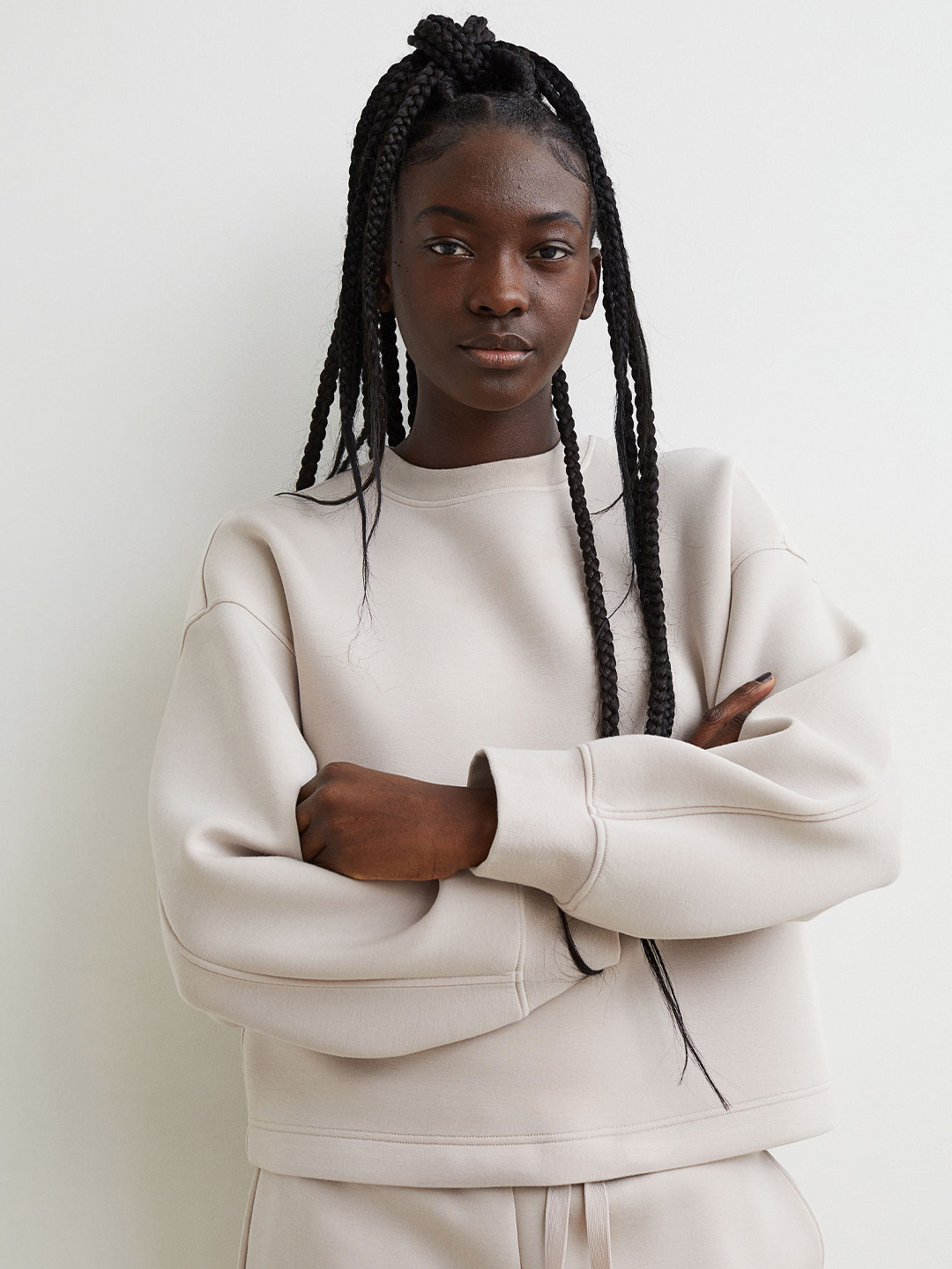 

H&M Women Grey Scuba Sweatshirt