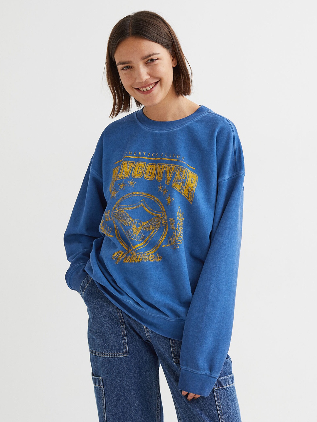 

H&M Woman Blue Oversized sweatshirt