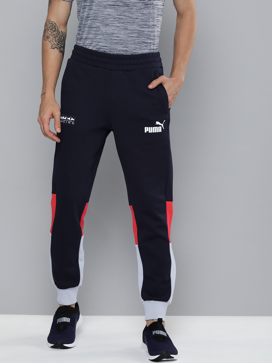 

PUMA Motorsport Men Navy Blue & Grey Colourblocked Red Bull Racing SDS Motorsports Joggers