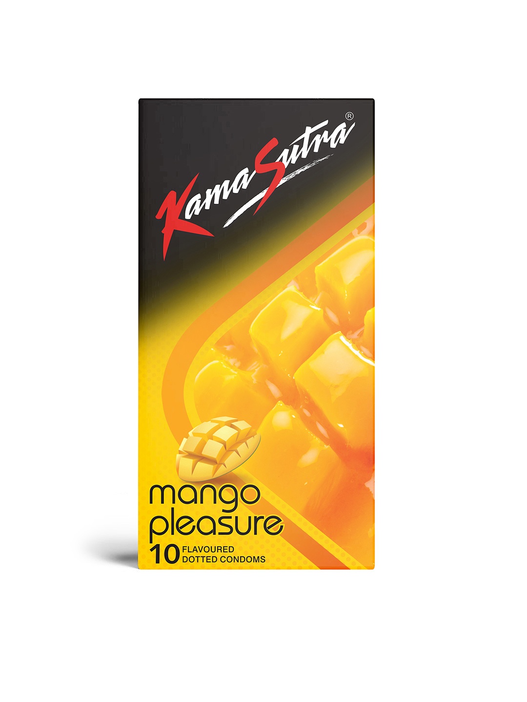 

KamaSutra Mango Pleasure Flavoured Dotted Condoms 10 Pcs, Yellow