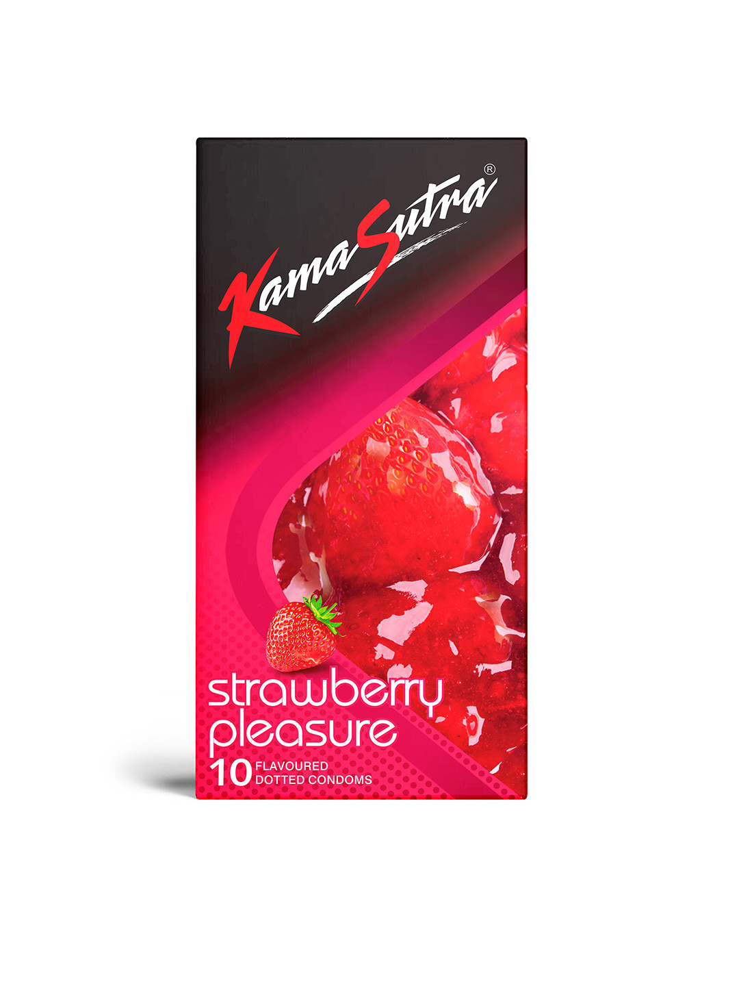 

KamaSutra Strawberry Pleasure Flavoured Dotted Condoms 10 Pcs, Pink