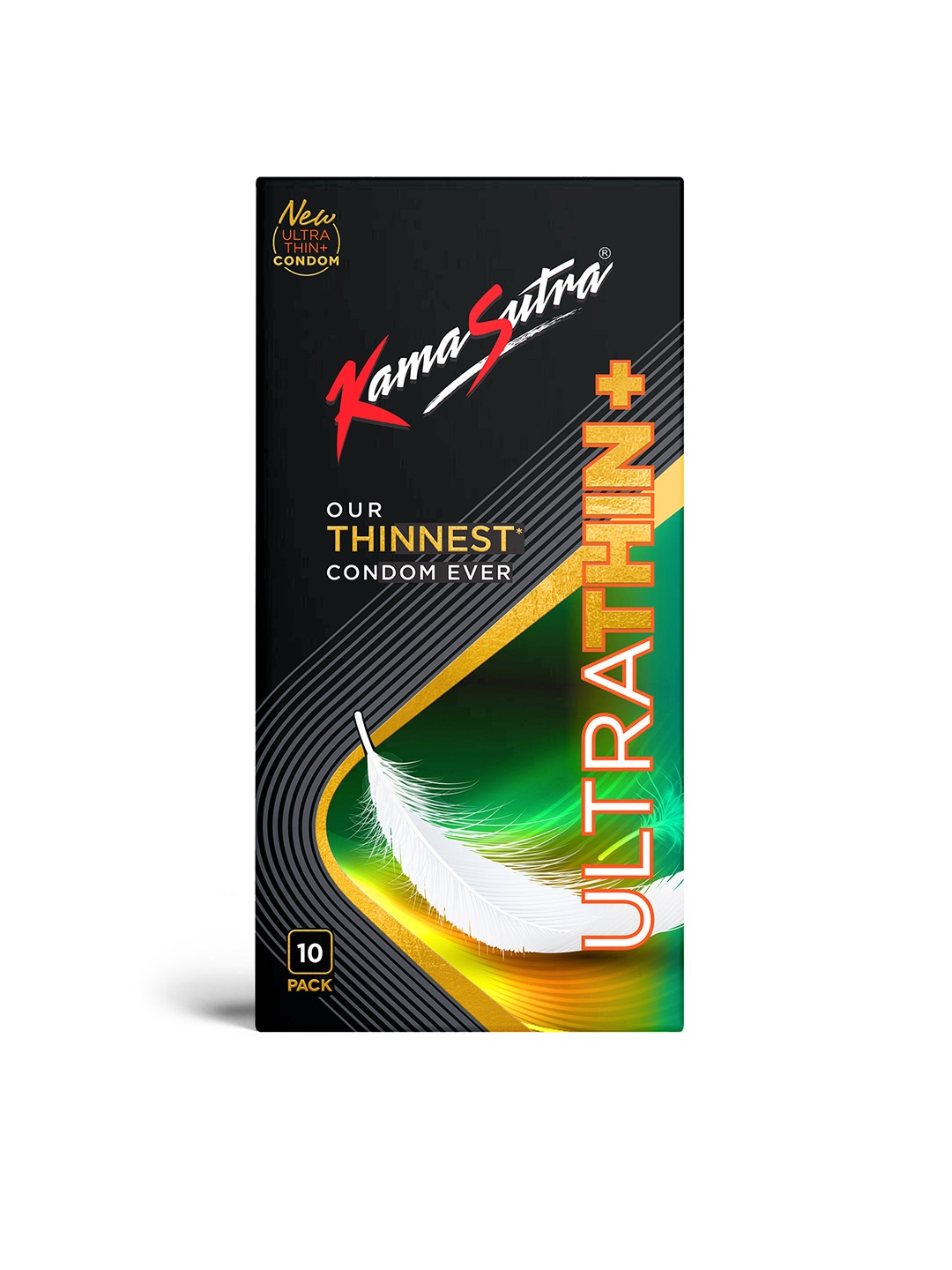 

KamaSutra UltraThin+ Thinnest Ever Condoms 10 Pcs, Black