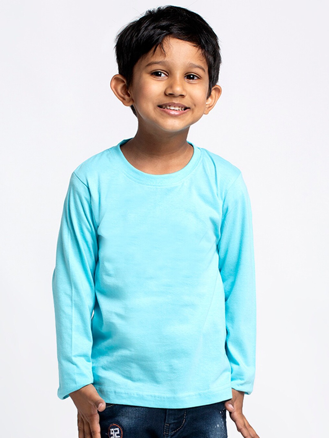 

Friskers Boys Turquoise Blue Pure Cotton T-shirt