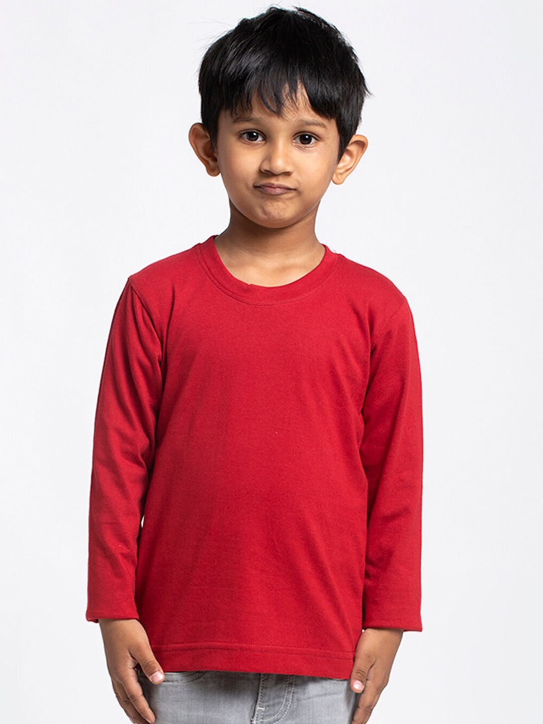 

Friskers Boys Maroon Pure Cotton T-shirt