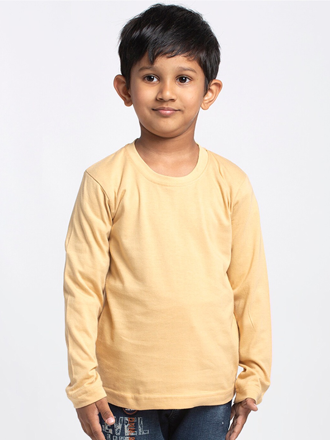 

Friskers Boys Beige Pure Cotton T-shirt