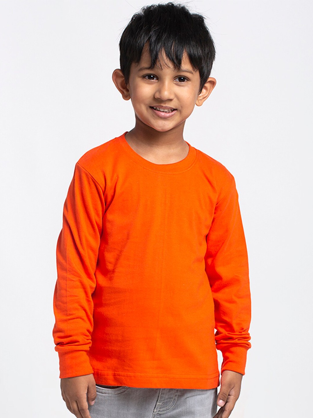 

Friskers Boys Orange Pure Cotton T-shirt
