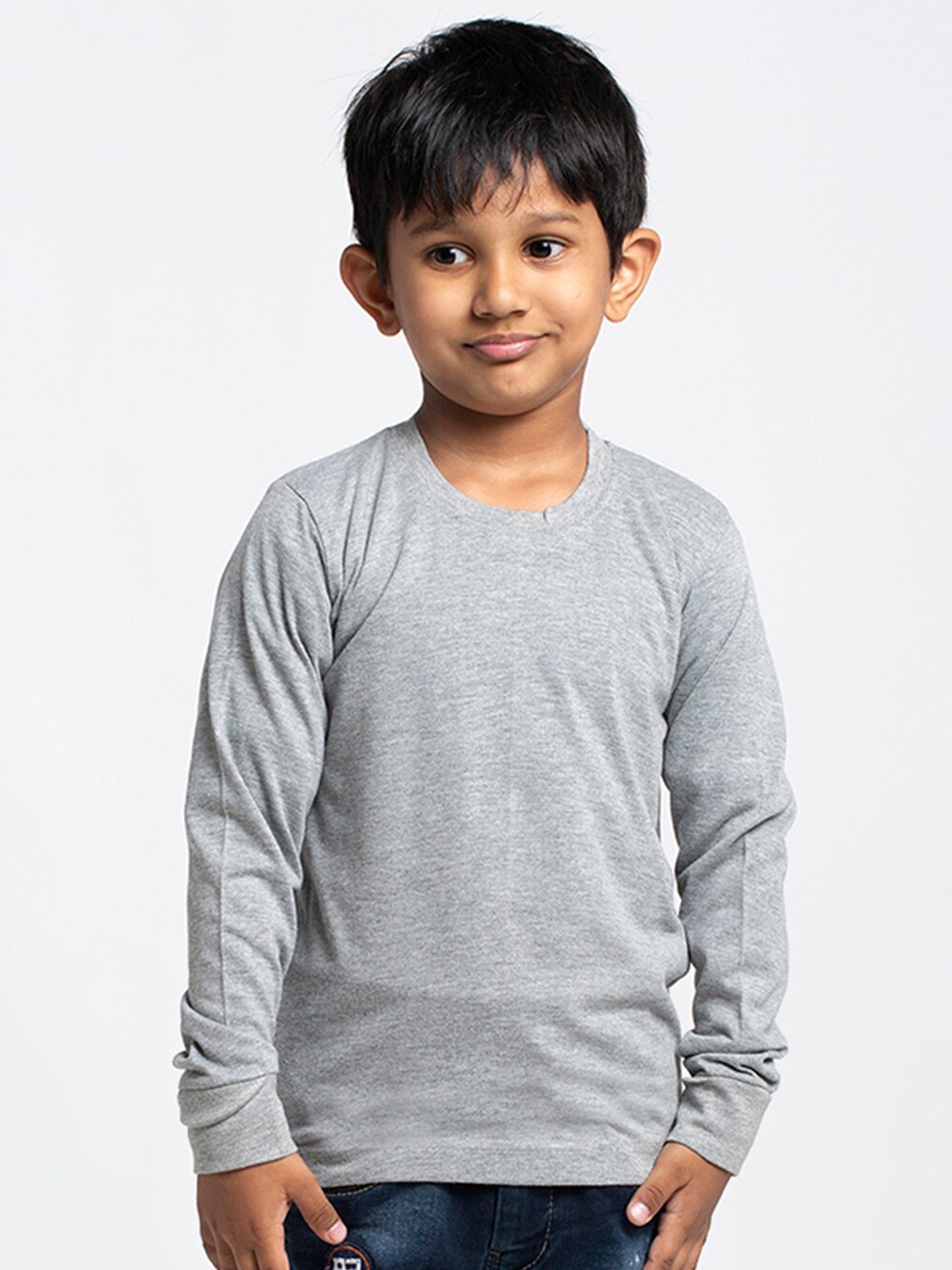 

Friskers Boys Grey Solid Running T-shirt