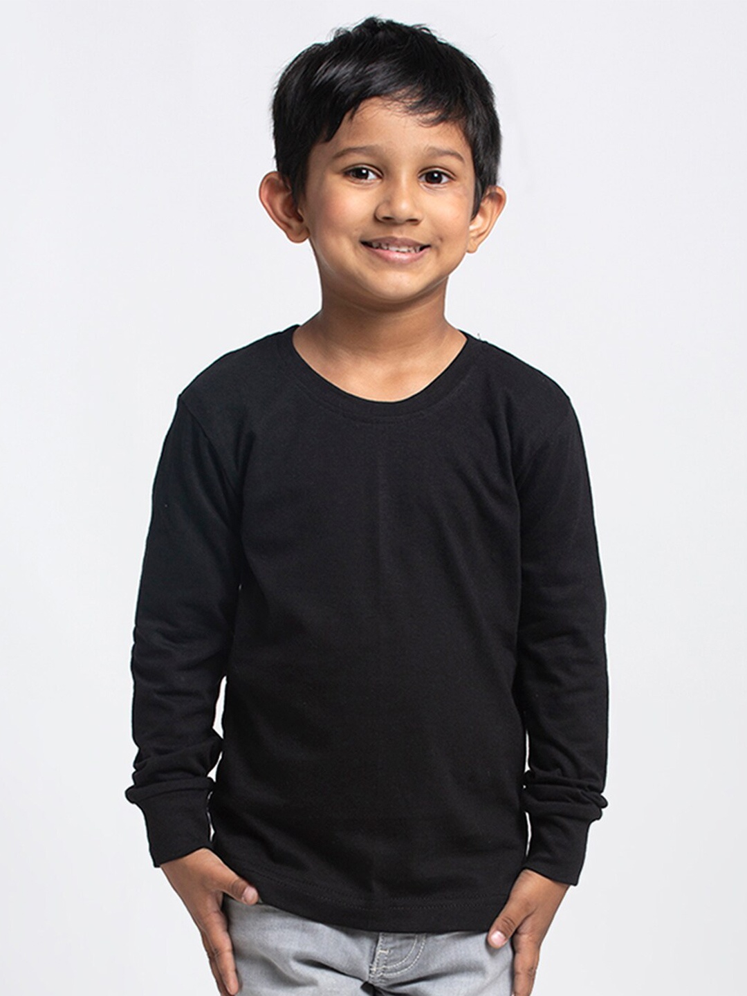 

Friskers Boys Black Pure Cotton T-shirt