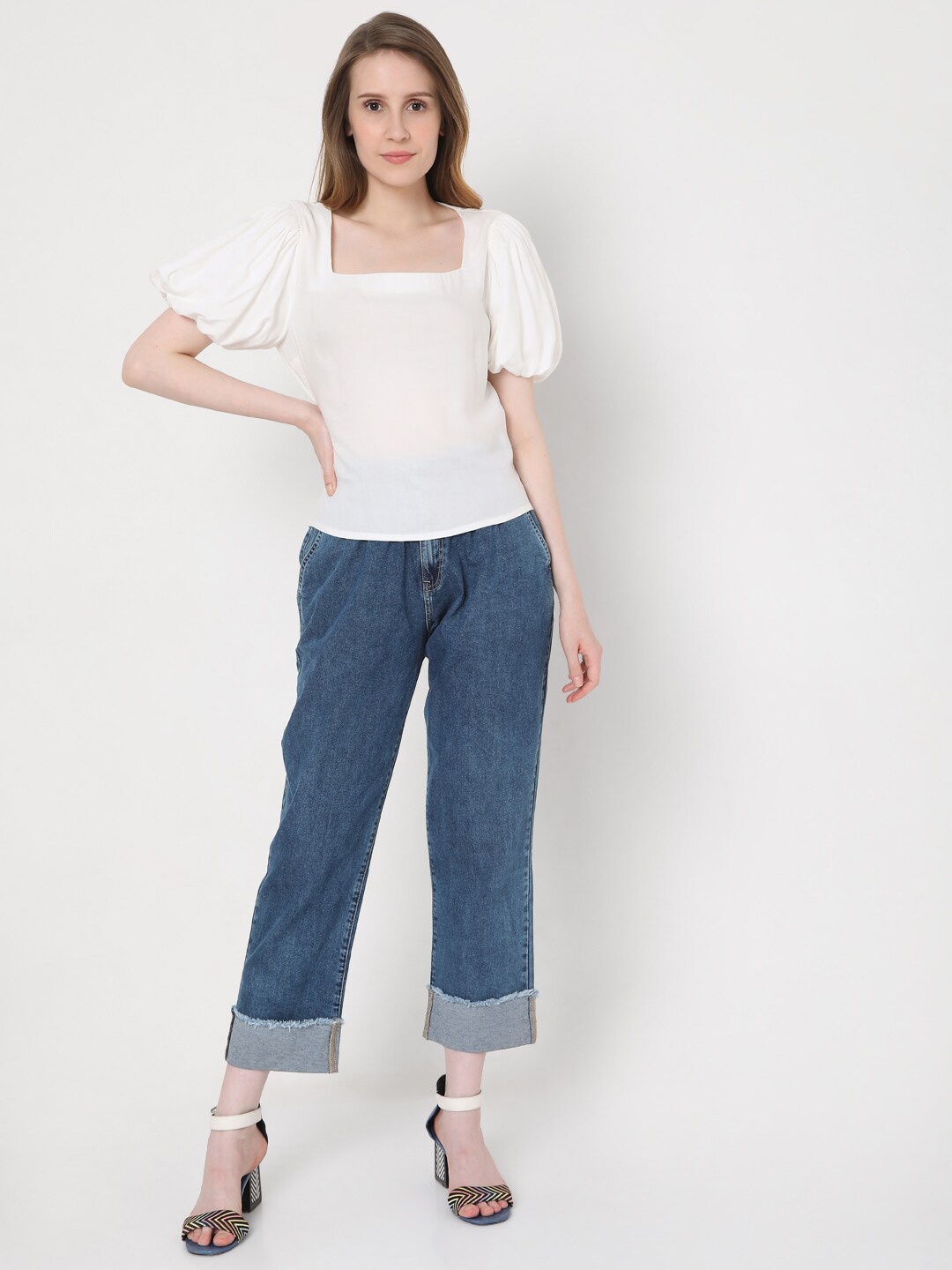 

Vero Moda White Puff Sleeve Top