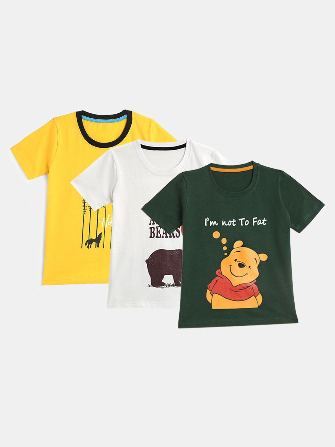 

YK Boys Pack of 3 Printed T-shirts, Yellow