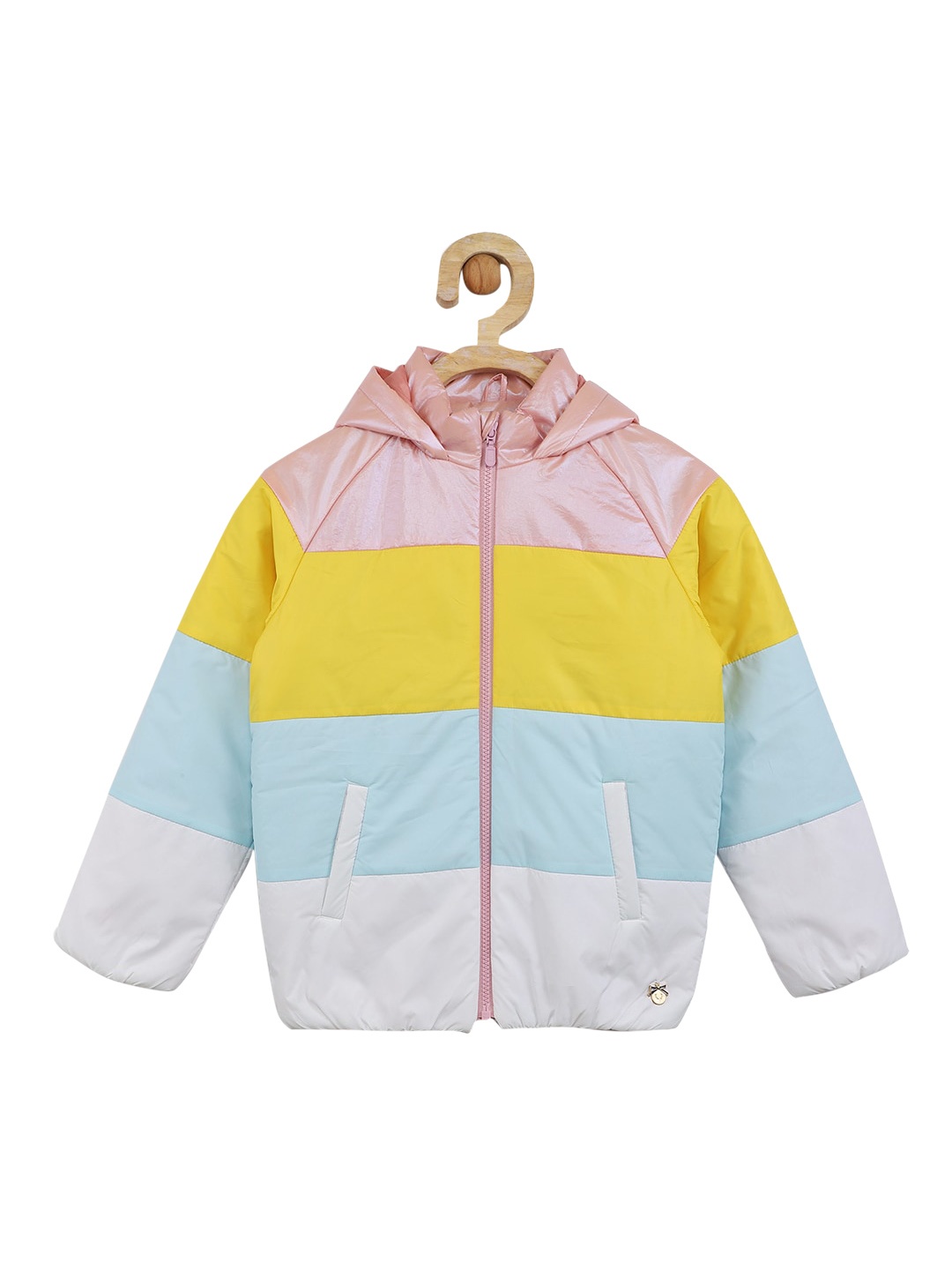 

Allen Solly Junior Girls Multicoloured Colourblocked Padded Hooded Jacket, Multi