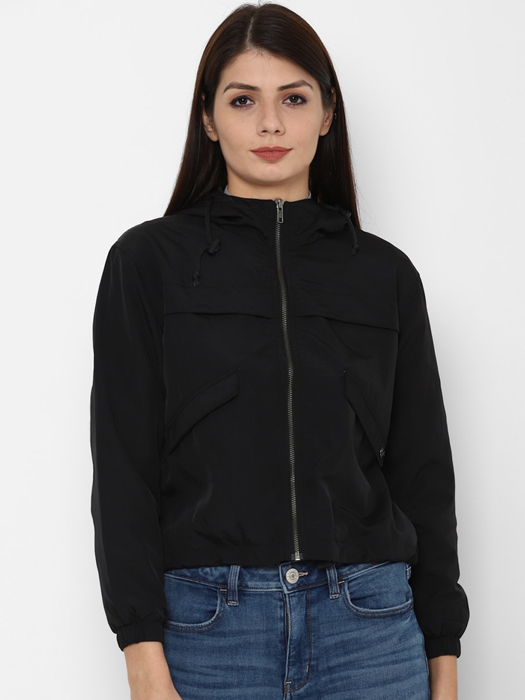 

Allen Solly Woman Women Black Tailored Hooded Jacket