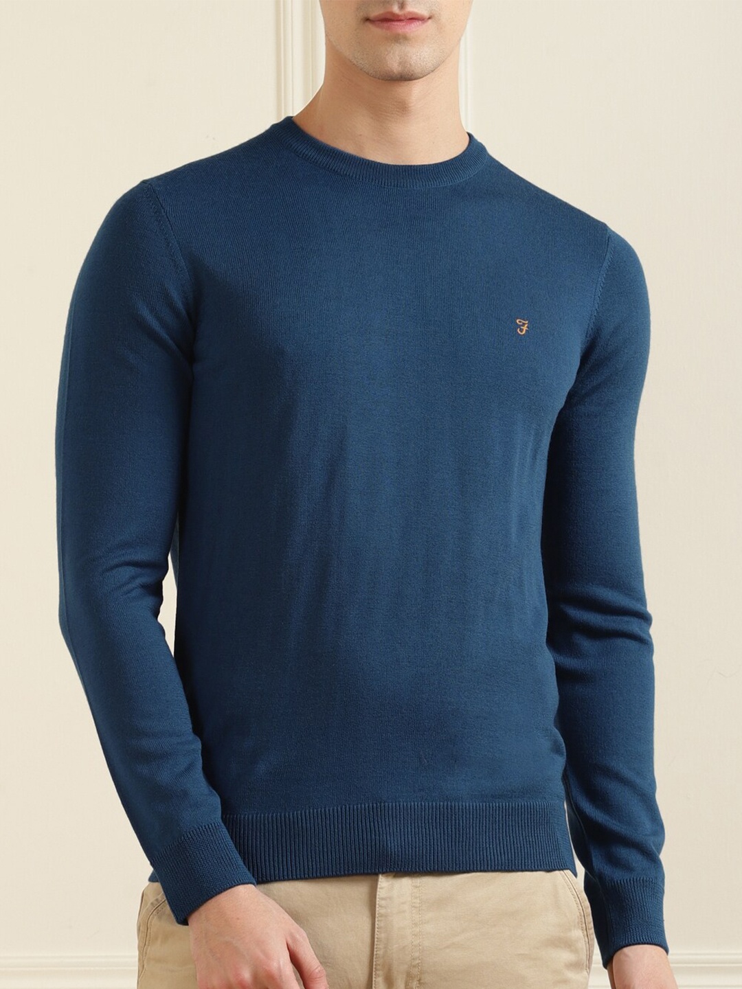 

Farah Men Blue Logo Detail Pure Cotton Pullover