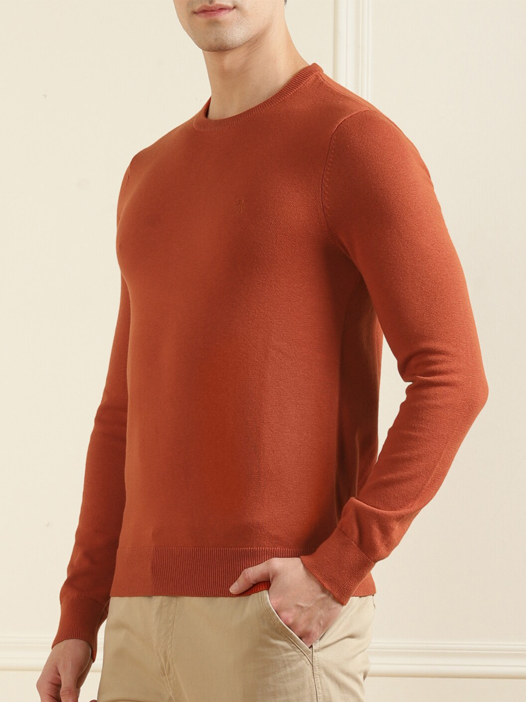 

Original Penguin Men Orange Pure Cotton Pullover