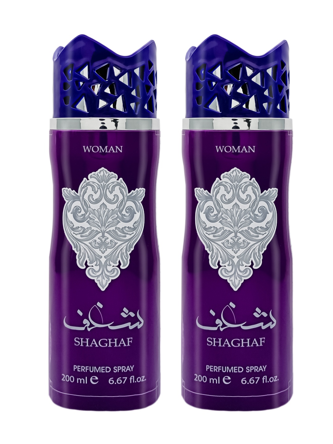 

Asdaaf by Lattafa Pack Of 2 Shaghaf Long Lasting Perfumed Body Spray - 200ml Each, Purple