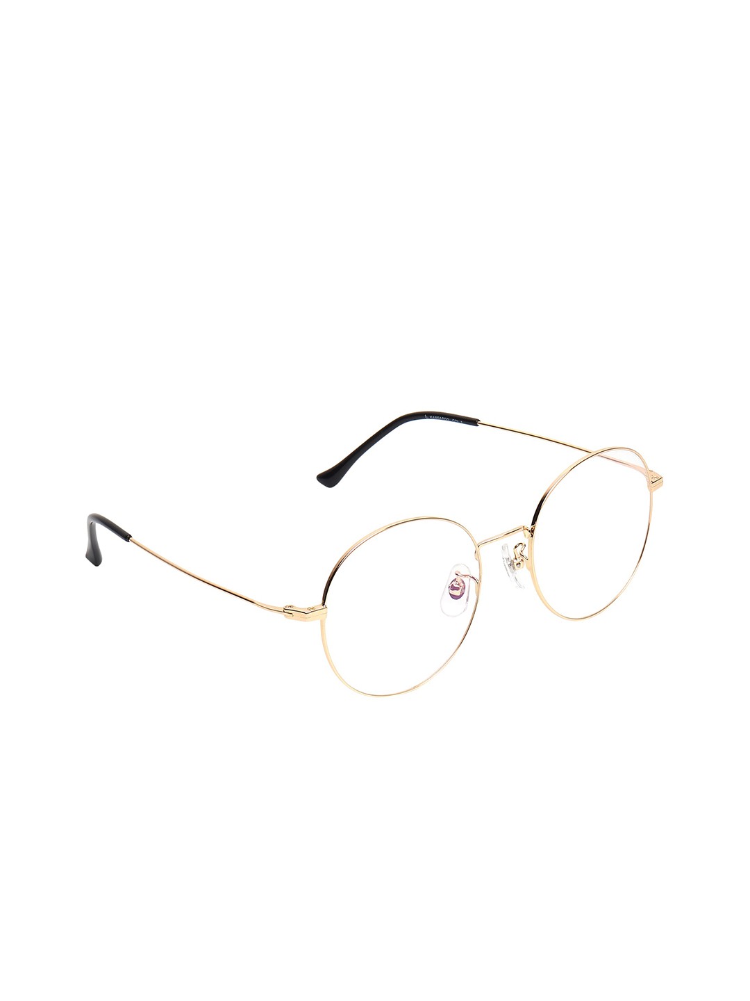 

CRIBA Adult Clear Lens & Gold Round Sunglasses with UV Protected Lens CR_RND_GLD-WNDR, Transparent