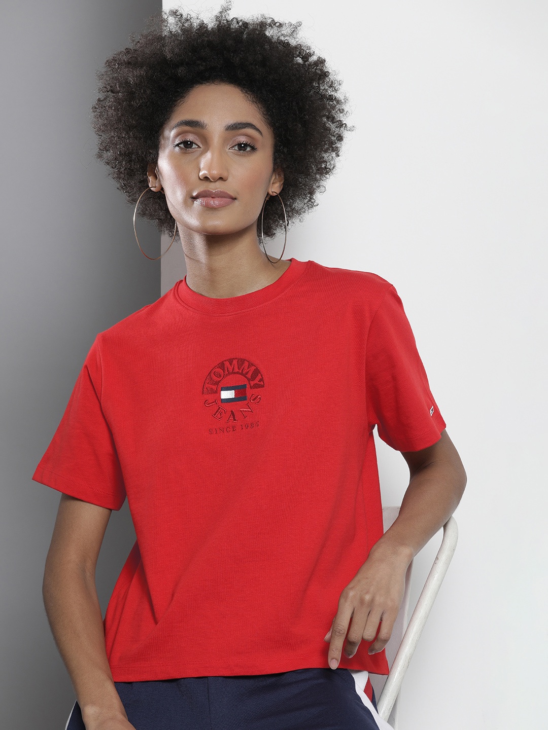 

Tommy Hilfiger Women Red Organic Cotton T-shirt