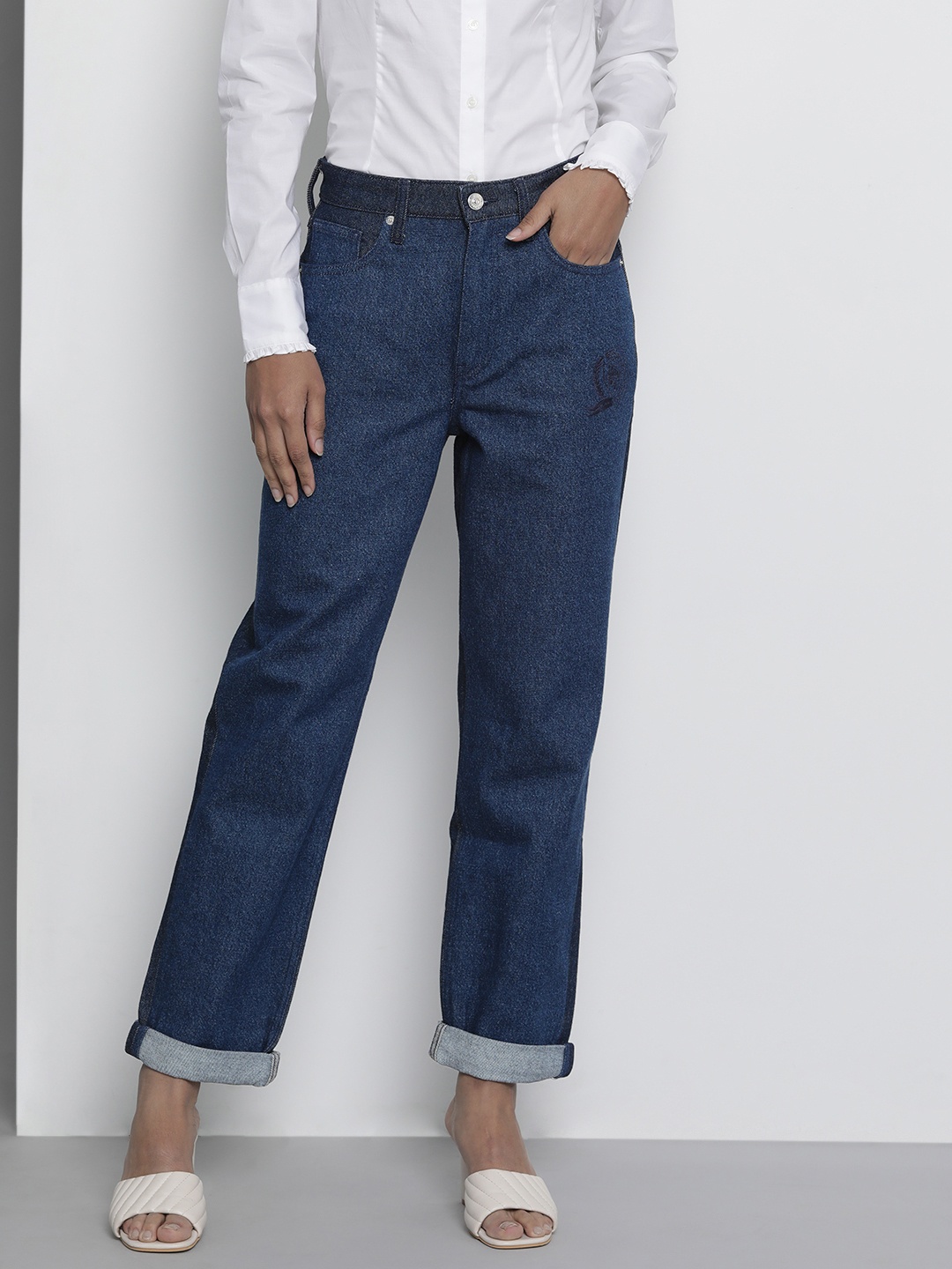 

Tommy Hilfiger Women Blue Straight Fit High-Rise Stretchable Jeans