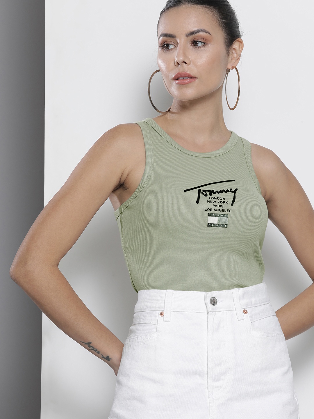 

Tommy Hilfiger Women Printed Bodysuit, Green