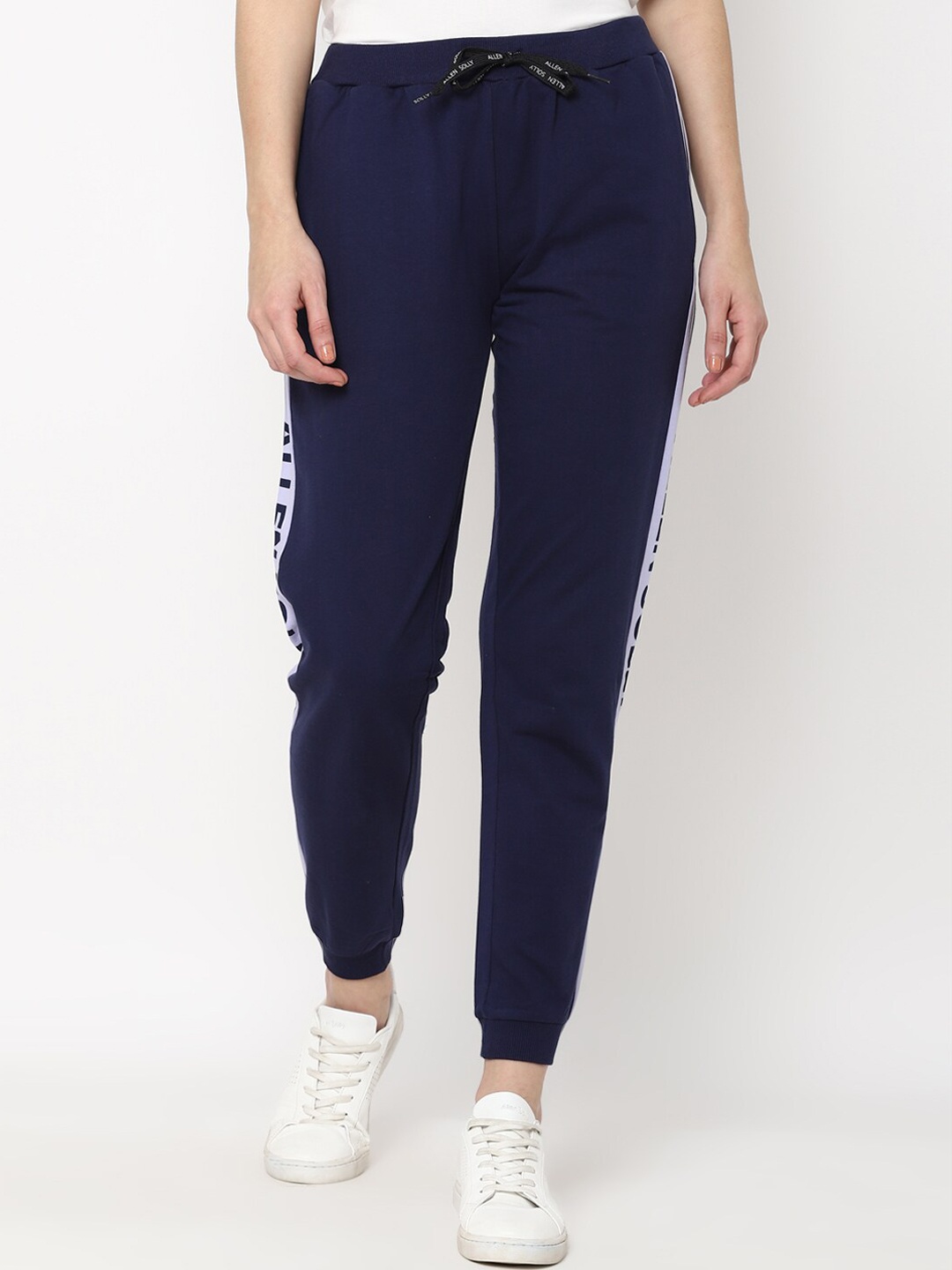 

Allen Solly Woman Navy Blue Pure Cotton Joggers