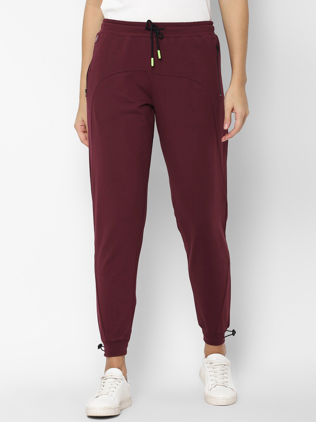 

Allen Solly Woman Women Maroon Solid Pure Cotton Joggers